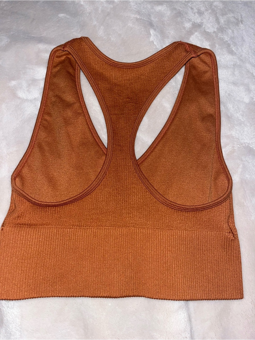 Gilly Hicks Rust Ribbed Racerback Crop Top - Picture 4 of 5